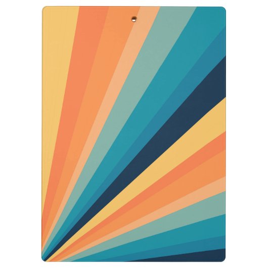 Retro-Sonnenstrahlen Klemmbrett (Rückseite)