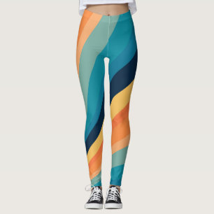 Retro-Sonnenstrahlen Leggings