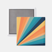 Retro-Sonnenstrahlen Magnet (Vorderseite/Rückseite)