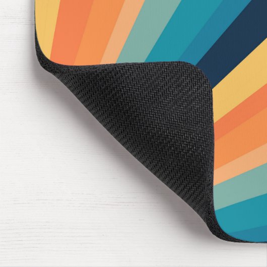 Retro-Sonnenstrahlen Mousepad (Ecke)