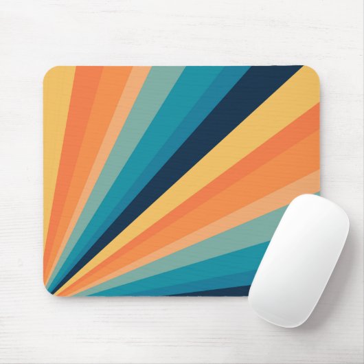 Retro-Sonnenstrahlen Mousepad (Mit Mouse)