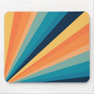 Retro-Sonnenstrahlen Mousepad