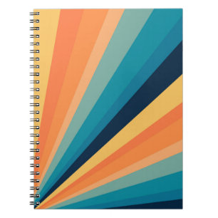 Retro-Sonnenstrahlen Notizblock