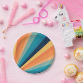 Retro-Sonnenstrahlen Pappteller (Party)