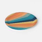 Retro-Sonnenstrahlen Pappteller (Schrägansicht)