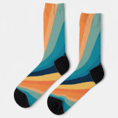 Retro-Sonnenstrahlen Socken (Linkes Detail)