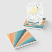 Retro-Sonnenstrahlen Steinuntersetzer (Seitenansicht)