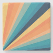 Retro-Sonnenstrahlen Steinuntersetzer (Vorderseite)