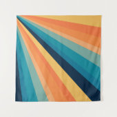 Retro-Sonnenstrahlen Wandteppich (Vorderseite (Horizontal))