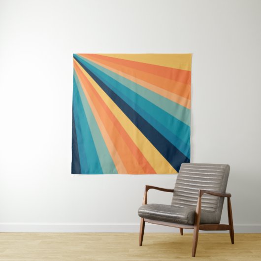 Retro-Sonnenstrahlen Wandteppich (Beispiel (Horizontal))