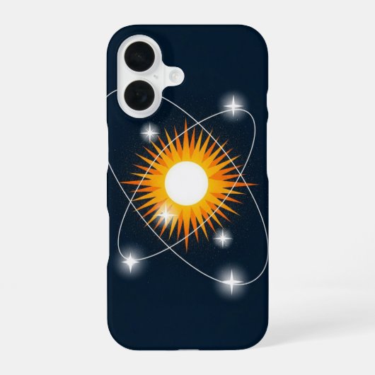 Retro-Sonnenumlaufbahn iPhone 16 Hülle (Rückseite)