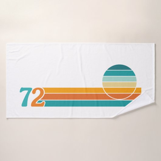 Retro Sonnenuntergang 72 Badehandtuch (Badehandtuch)
