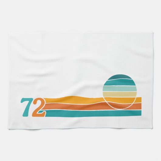 Retro Sonnenuntergang 72 Geschirrtuch (Horizontal)