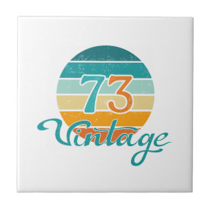 Retro-Sonnenuntergang 73 Vintage abgenutzt Fliese
