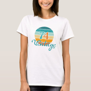 Retro-Sonnenuntergang 74 Vintage abgenutzt T-Shirt