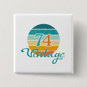 Retro-Sonnenuntergang 74 Vintage-Distressed Button