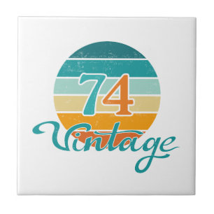 Retro-Sonnenuntergang 74 Vintage-Distressed Fliese
