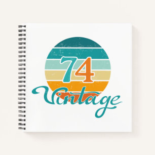 Retro-Sonnenuntergang 74 Vintage-Druck Notizblock