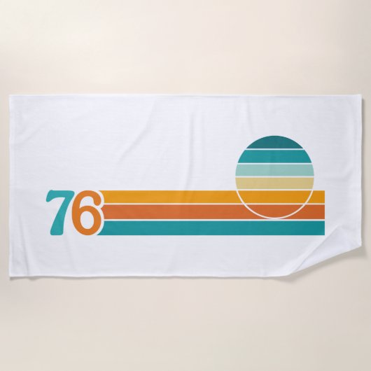 Retro-Sonnenuntergang 76 Strandtuch (Vorderseite)
