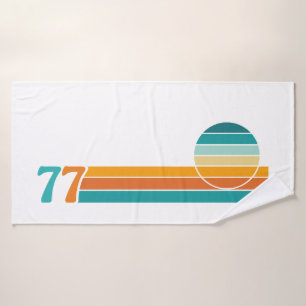 Retro Sonnenuntergang 77 Badehandtuch