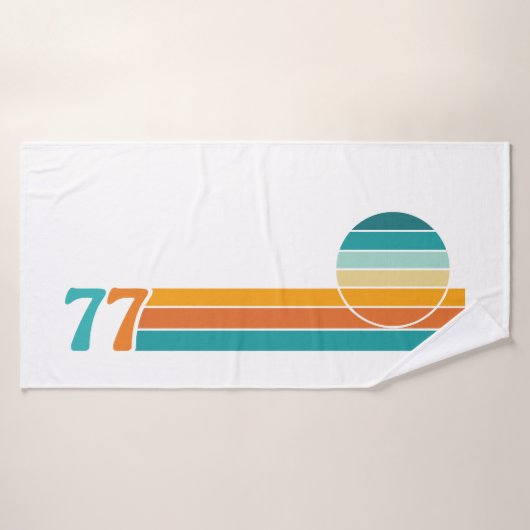 Retro Sonnenuntergang 77 Badehandtuch (Badehandtuch)