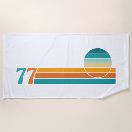 Retro Sonnenuntergang 77 Strandtuch (Vorderseite)