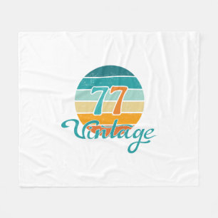 Retro Sonnenuntergang 77 Vintage abgenutzt Fleecedecke
