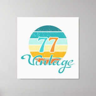 Retro-Sonnenuntergang 77 Vintage abgenutzt Leinwanddruck