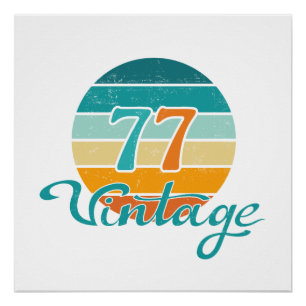 Retro Sonnenuntergang 77 Vintage abgenutzt Poster