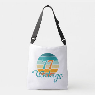 Retro-Sonnenuntergang 77 Vintage abgenutzt Tragetaschen Mit Langen Trägern