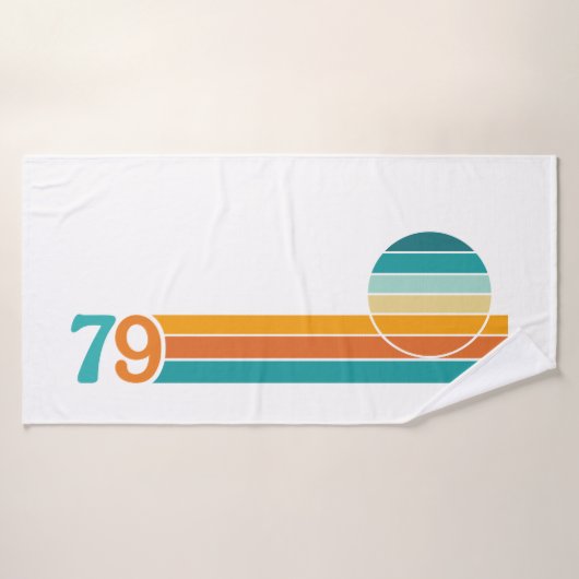 Retro-Sonnenuntergang 79 Badehandtuch (Badehandtuch)