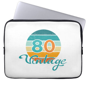 Retro-Sonnenuntergang 80 Vintage abgenutzt Laptopschutzhülle