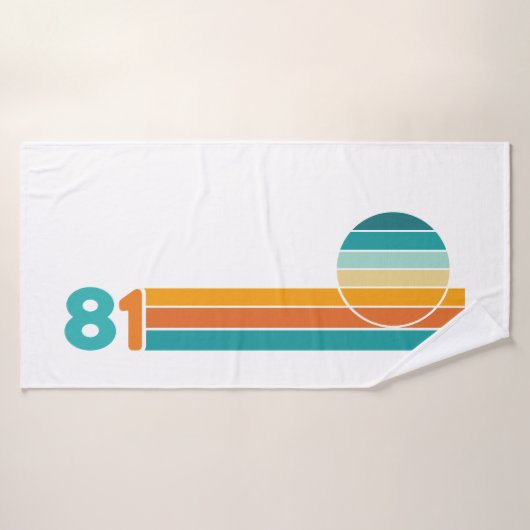 Retro Sonnenuntergang 81 Badehandtuch (Badehandtuch)