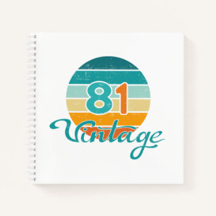 Retro Sonnenuntergang 81 Vintage abgenutzt Notizblock