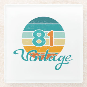 Retro-Sonnenuntergang 81 Vintage-Distressed Glasuntersetzer