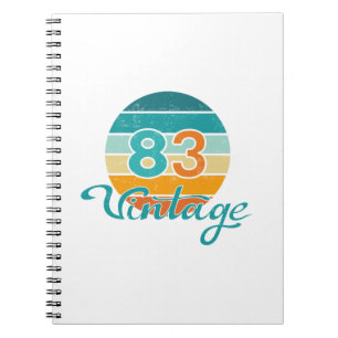 Retro-Sonnenuntergang 83 Vintage-Distressed Notizblock