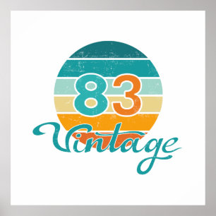 Retro-Sonnenuntergang 83 Vintage-Distressed Poster