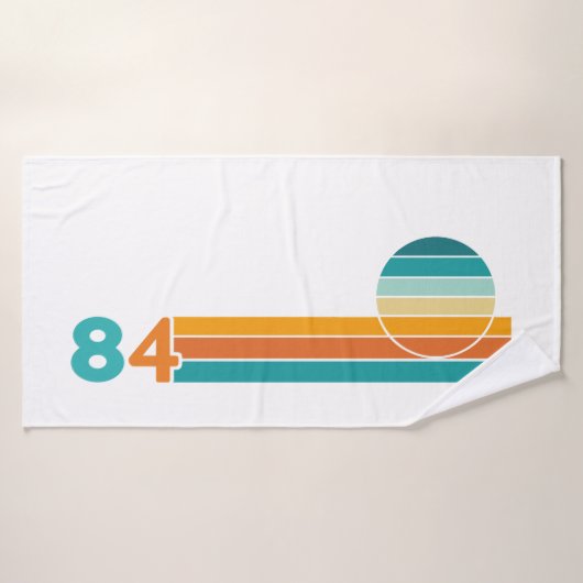 Retro Sonnenuntergang 84 Badehandtuch (Badehandtuch)