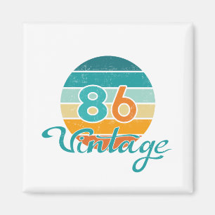 Retro-Sonnenuntergang 86 Vintage abgenutzt Magnet