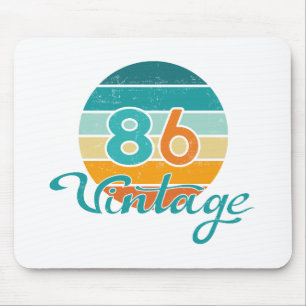 Retro-Sonnenuntergang 86 Vintage abgenutzt Mousepad