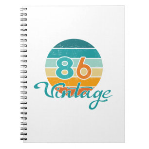 Retro-Sonnenuntergang 86 Vintage abgenutzt Notizblock