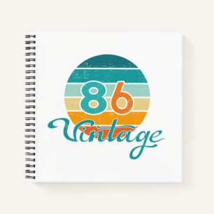 Retro-Sonnenuntergang 86 Vintage-Distressed Notizblock
