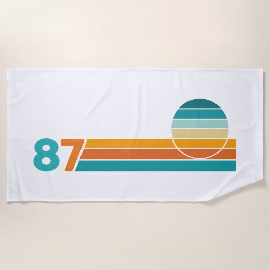 Retro Sonnenuntergang 87 Strandtuch (Vorderseite)