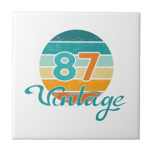 Retro-Sonnenuntergang 87 Vintage abgenutzt Fliese
