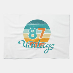 Retro-Sonnenuntergang 87 Vintage abgenutzt Geschirrtuch