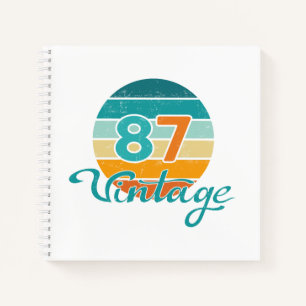 Retro-Sonnenuntergang 87 Vintage abgenutzt Notizblock