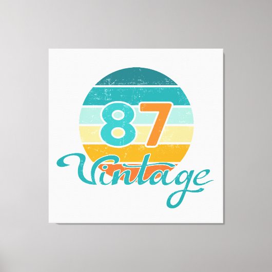 Retro-Sonnenuntergang 87 Vintage-Distressed Leinwanddruck (Vorderseite)