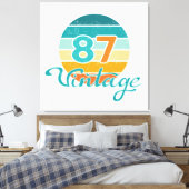 Retro-Sonnenuntergang 87 Vintage-Distressed Leinwanddruck (Insitu (Schlafzimmer))