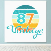 Retro-Sonnenuntergang 87 Vintage-Distressed Leinwanddruck (Insitu (Holzboden))