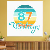 Retro-Sonnenuntergang 87 Vintage-Distressed Leinwanddruck (Insitu (Wohnzimmer))